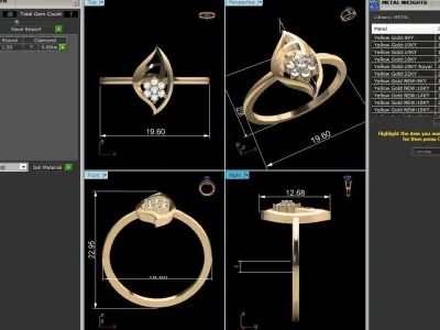 Diamond Ring For Women 3d Print Model 3D print model 23