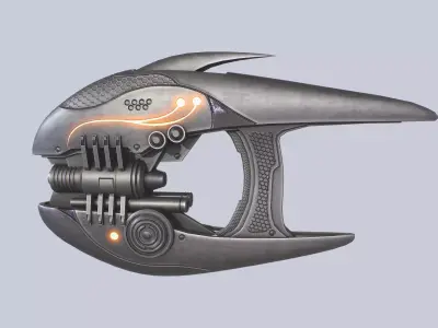 Alien blaster Low-poly 3D model