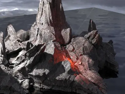 Viking Rune Stone rock 4  3D model