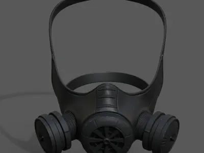 Gas mask helmet 3d model military combat fantasy  Low-poly 3D model