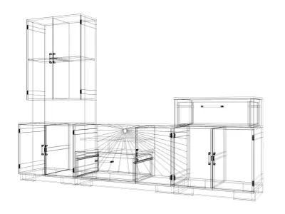 tv stand 68 Low-poly 3D model