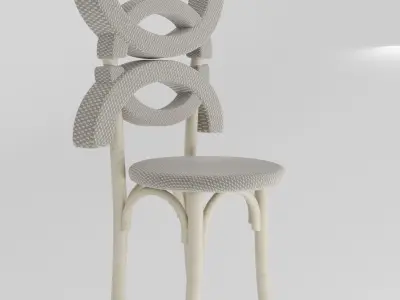 Modern Chair made of wood and fabric Free 3D model