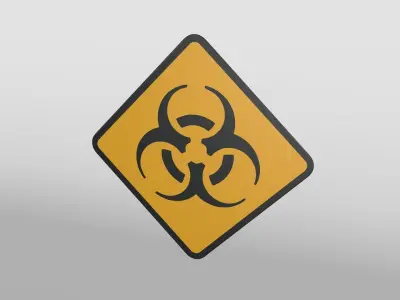 Diamond Shaped Sign Low-poly 3D model