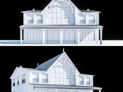 Two-storey house 3D model purchase