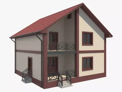 House With Interior 4 3D model