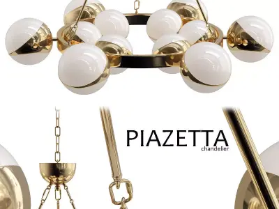 Piazetta chandelier with balls hanging from it 3D model