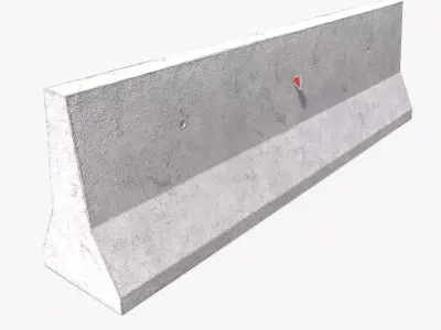Concrete Barrier PBR 3D model Low-poly 3D model