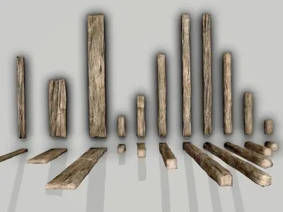 Wood Planks Low-poly 3D model
