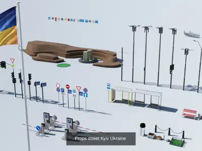 Kyiv city Ukraine Sophia Square Saint Sophia Cathedral 3D Model Pack