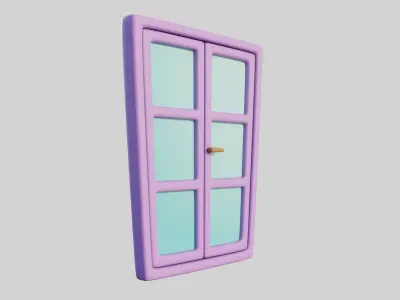 Cartoon Window 4b Low-poly 3D model