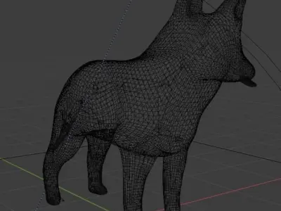 Basic Fox or Wolf etc Template Low-poly 3D model