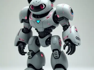 Futuristic Robot Cat Mech 3D Model Low-poly 3D model