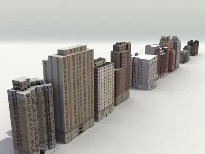 Low Poly Game Buildings Set01 Low-poly 3D model