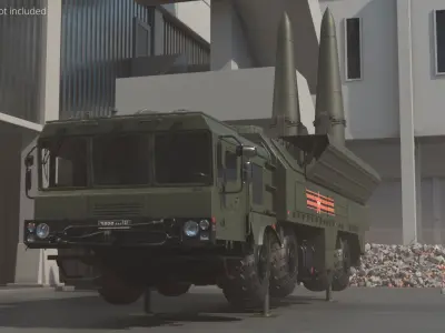  Iskander Missile Launcher In Attack Position 