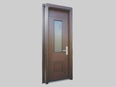 Contemporary door model Low-poly 3D model