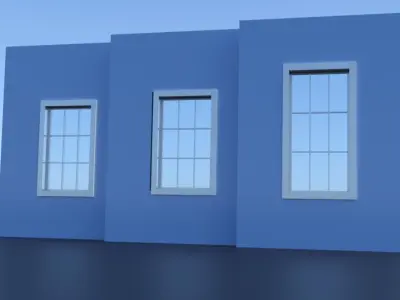 Casement Windows with Mullions PVC White  Free low-poly 3D model