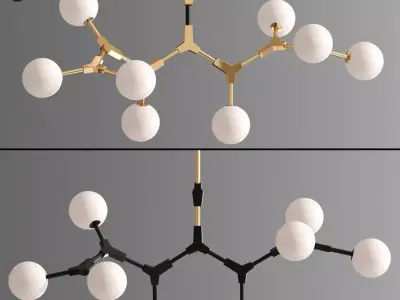 Golden Branches Pendant Light 3D model