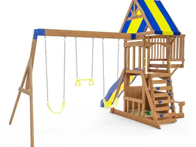 Peninsula Wooden Swing Set 3D model