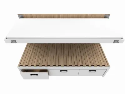 Caravan Double Bed 3D model