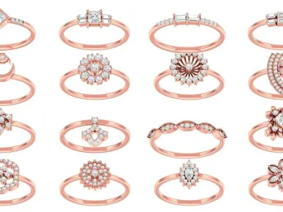 99 Minimalist Thin Light wt women ring 3dm stl 1- render detail  3D Model Pack