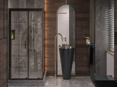 FULL SHOWER SET SCENE 1 CORONA-VRAY Low-poly 3D model