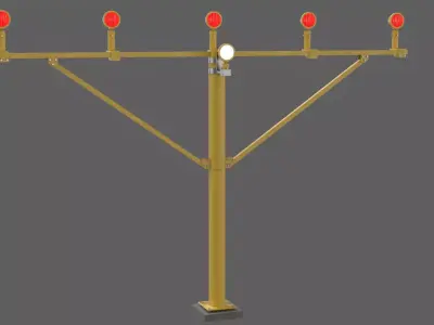 Airport Approach Light Masts Pack Aviation Lighting  Low-poly 3D model