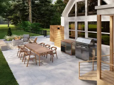 3D Exterior Scene 3D model design garden and landscape 3D model