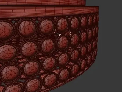 Velie wide round crystal ceiling light 3D model