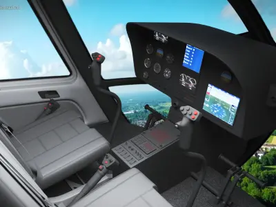  Airbus H130 Panoramic Cabin Helicopter Black with Interior 