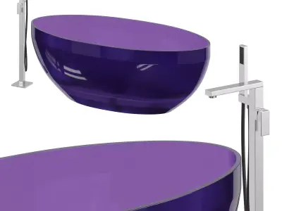 ABBER Kristall AT9702Amethyst washbasin 3D model