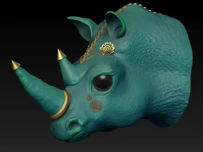 Fantasia Fauna Kifaru Rhinoceros 3D print model