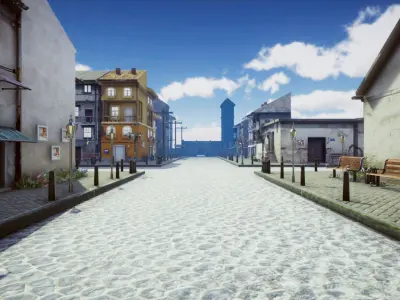 Old Village Low-poly 3D model