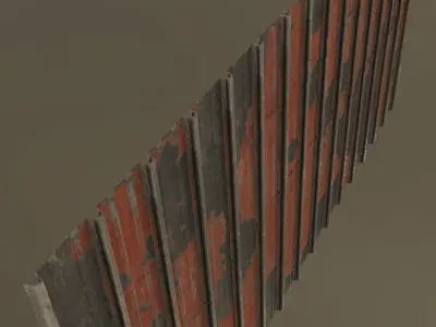 Rusted Metal Wall  Low-poly 3D model