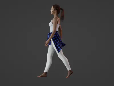 Businesswoman in white 3D model