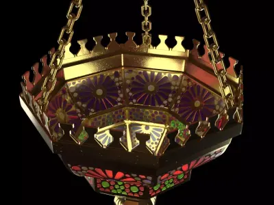 Arabic Gold Lamp 3D model