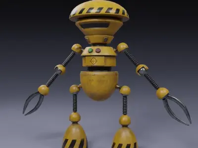 caracter low-poly 3d model   robot manipulator Low-poly 3D model