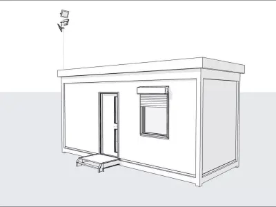 container guard booth 600cm x 250cm many formats 3D model buy