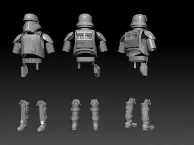 Transport Trooper One6 Scale Custom Armor STL Files 3D print model