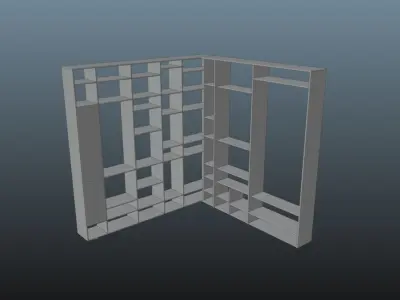 Wardrobe door in with neon lights Low-poly 3D model