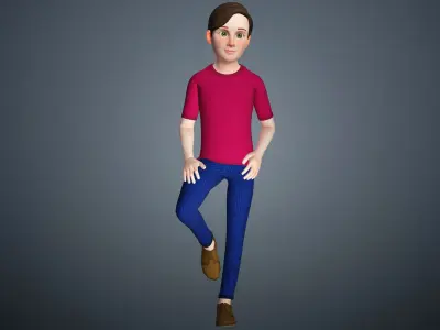 Cartoon Man Rigged Character - Father Uncle Boss Male 3D model