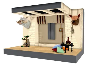 Jabbas Trophy Room Large 1-6 scale Hottoys 3D print model