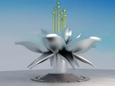 Lotus petals sculpture Classic life culture symbol of the city 3D model