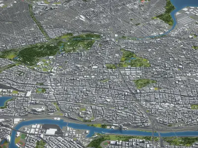  Bronx - New York Low-poly 3D model