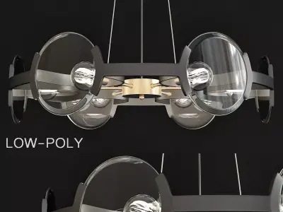 Amari Light Black with Aged Brass Accents low poly 3d model Low-poly 3D model