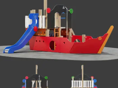 Childrens playground Pirate ship 3D model