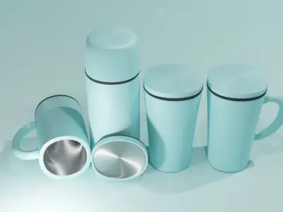 tumbler color light blue 3D model