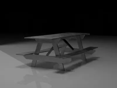 Metal Picnic Table 3D model
