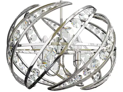 Platinum Crescent Polished Nickel 4 Light Pendant Light Low-poly 3D model
