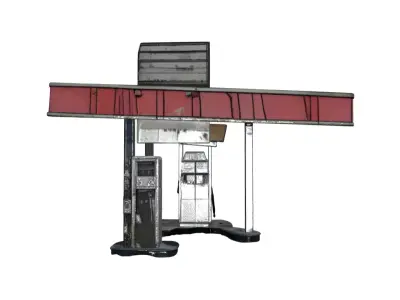 Abandoned Gas Station Relic 3D model