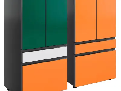 Bespoke 4-Door French Door Refrigerator 3D model